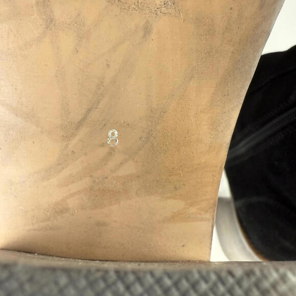 ASOS Design Black Region Suede Mid-Heel Platform Boots Women's Size 8 - Picture 9 of 12